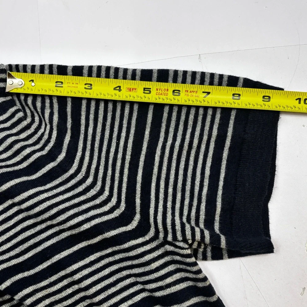 Banana Republic Mens Organic Cotton Knit Polo Shirt Navy Blue Grey‎ Striped M